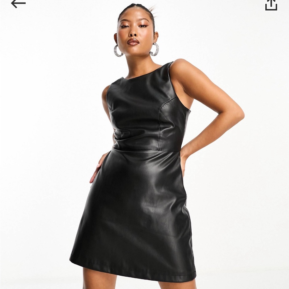 Never Fully Dressed Black Faux Leather Mini Dress